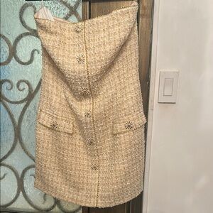 Eva Franco Cream Dress with Gold Accents